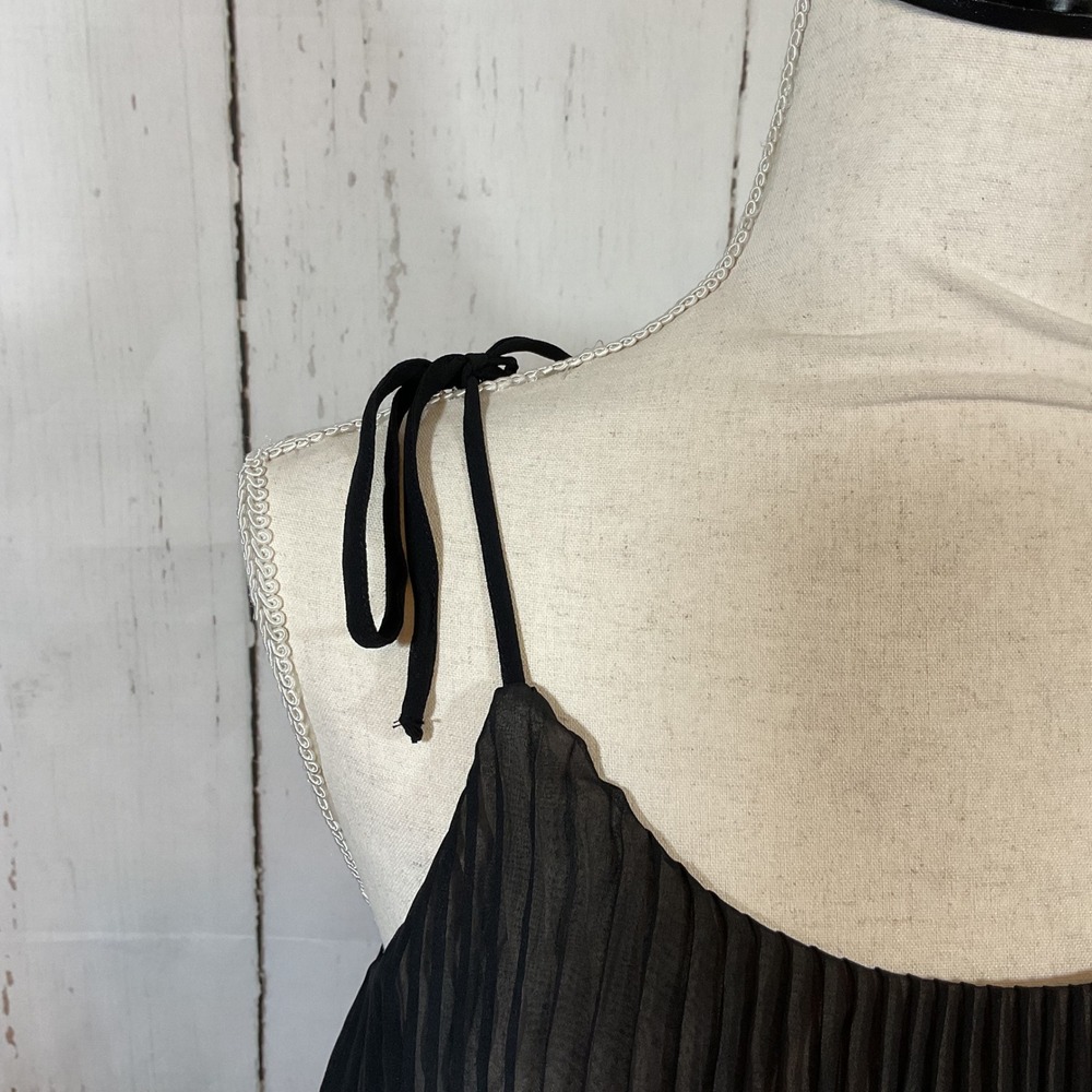 Patterson J. Kincaid Pleated Cami Top Small Shoulder Tie Retro Swing Colorblock - Picture 3 of 16